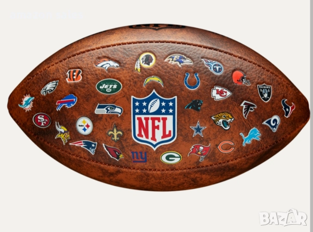 Wilson NFL Junior Throwback топка американски футбол с логата на всички отбори от Националната лига, снимка 3 - Футбол - 51912270