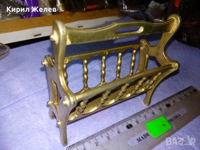 Месингова Фигурална Миниатюра на Ретро Поставка за Списания Вестници - За КОЛЕКЦИЯ ИНТЕРИОР 41406, снимка 3 - Колекции - 43598348