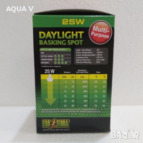 Крушка за терариум Exo Terra Daylight Basking spot от 25 до 150W, снимка 2 - Терариуми и оборудване - 39257343