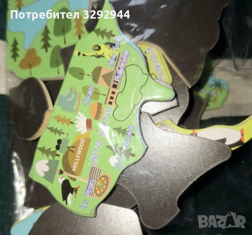 Магнитна детска карта/пъзел на света , снимка 2 - Игри и пъзели - 53595924