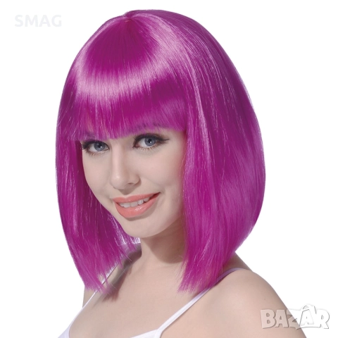 Хелоуин / Halloween дамска перука каре лилава_1126075