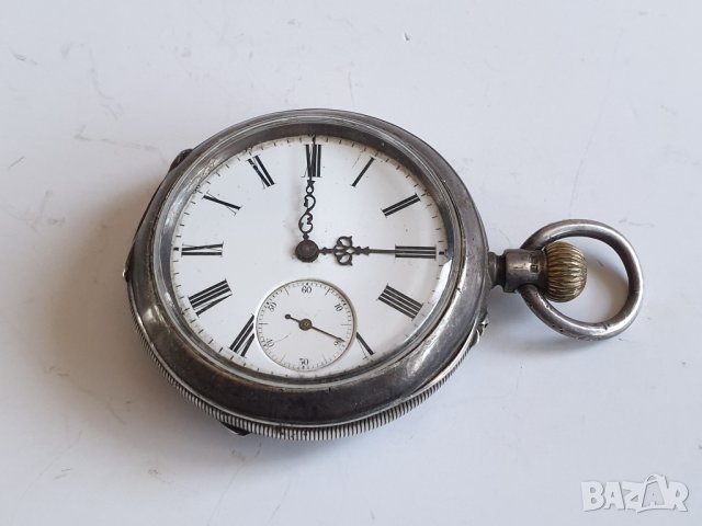 Сребърен джобен часовник, снимка 1 - Антикварни и старинни предмети - 39741578