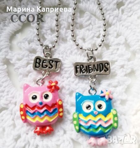 Колие "Best Friends" бухал за две приятелки /К-35/ в Колиета, медальони ...