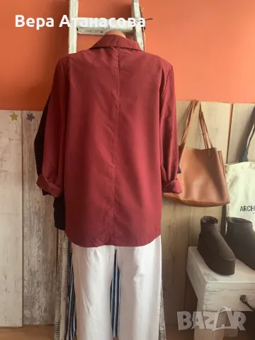 🍓🍓🍓 Блейзър Gina Tricot в цвят бургунди🍒, снимка 2 - Сака - 49529714