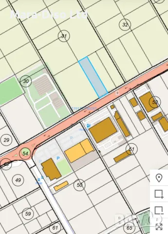 Парцел в Равда с лице на гл. път 35м срещу Мастерхаус