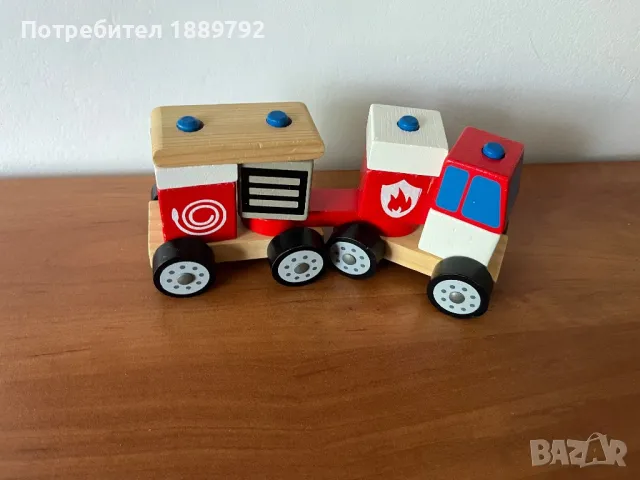 Дървена пожарна кола, снимка 4 - Конструктори - 48486292