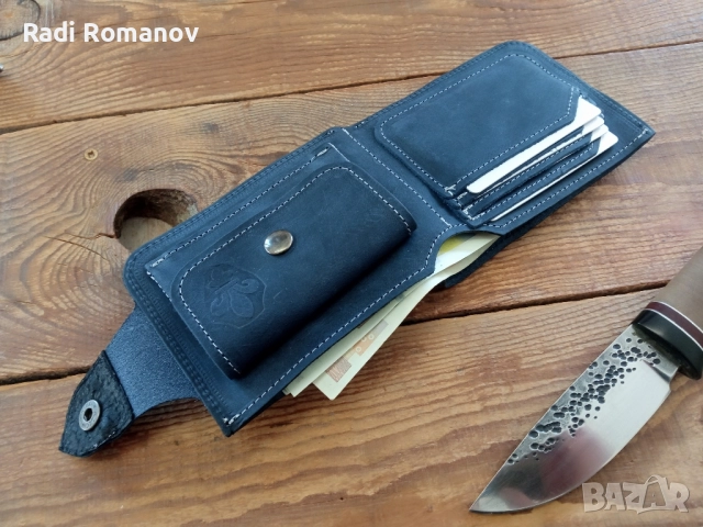 Ръчно изработен мъжки кожен портфейл , снимка 3 - Портфейли, портмонета - 52450856