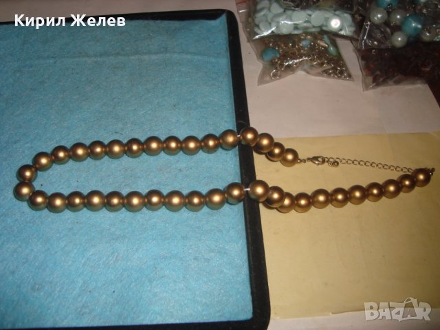 ЗЛАТИСТ ПЕРЛЕН АРТ ДЕКО СТИЛ ГЕРДАН 26997, снимка 3 - Колиета, медальони, синджири - 35119885