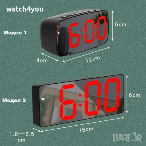 НОВ ПОСТОЯННО СВЕТЕЩ LED ЧАСОВНИK С ГОЛЕМИ ЦИФРИ НА ТОК ИЛИ БАТЕРИИ,ТЕРМОМЕТЪР.СВЕТЕЩИ ЧАСОВНИЦИ ТОП, снимка 2 - Друга електроника - 48736781