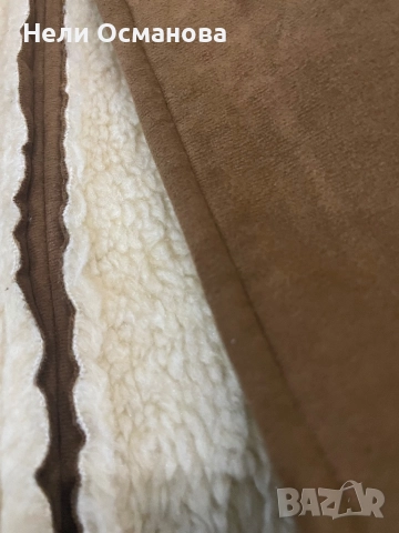 Зимно топло дамско късо палто с пухена яка, снимка 3 - Якета - 52677677