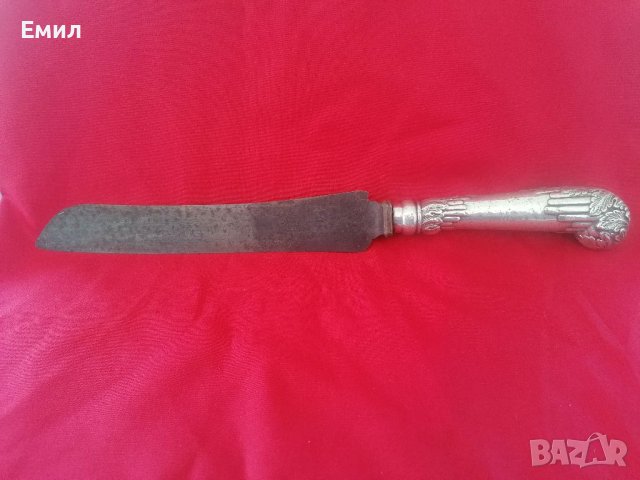 Антикварен сребърен нож , снимка 2 - Колекции - 36659290