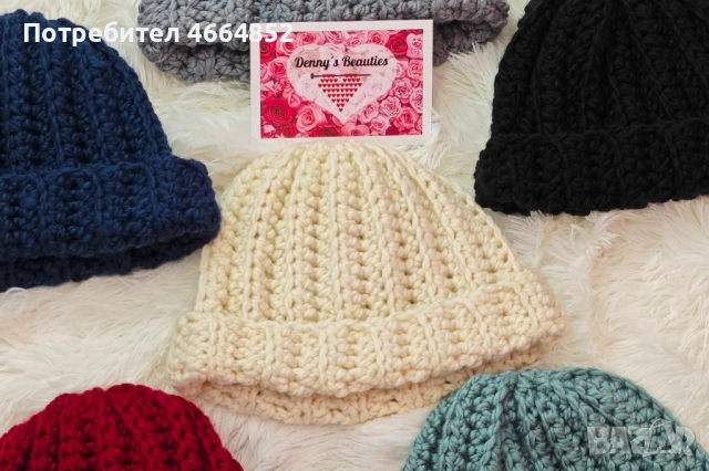 Унисекс плетена шапка „Ники“ – два начина на носене, ръчна изработка и модерен дизайн, снимка 5 - Шапки - 52592065