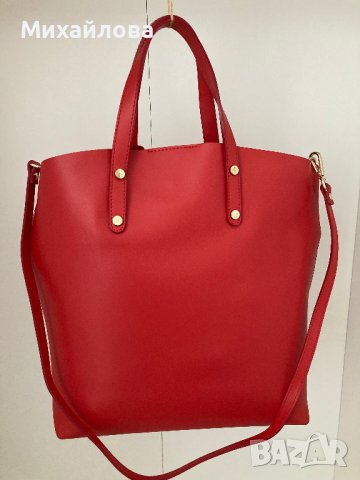 Кожена чанта Zee Lane, естествен велур и кожа, оригинал, снимка 2 - Чанти - 37334918