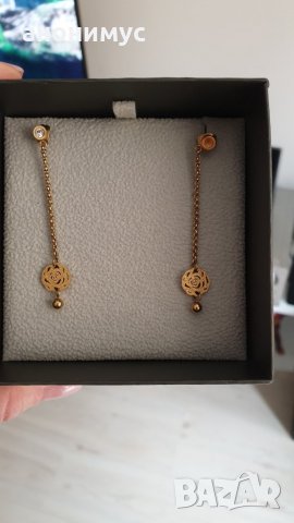 Сребърни обеци с позлата Loisir.