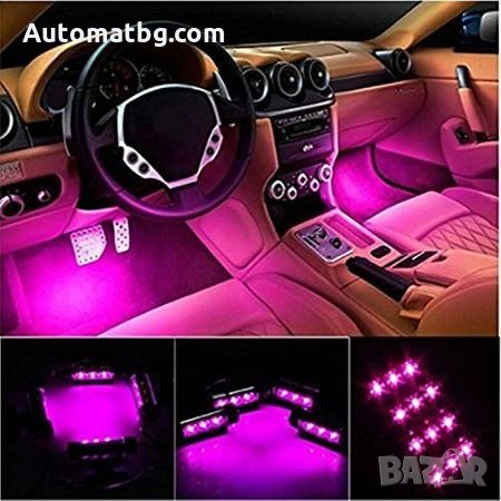 LED ленти Automat CR - 104, цветомузика за автомобил, Интериорно осветление 12 диода, снимка 2 - Аксесоари и консумативи - 26779050