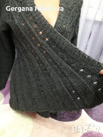 Дамска жилетка плетиво сива, снимка 6 - Жилетки - 27421444