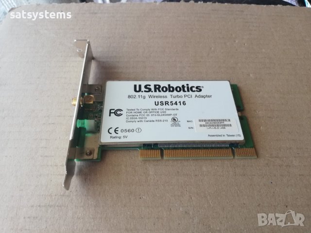 U.S.Robotics USR5416 802.11g Wireless Turbo PCI Adapter, снимка 5 - Мрежови адаптери - 38776057