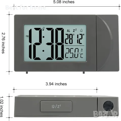 Цифров прожекционен будилник за спалня, снимка 2 - Друга електроника - 49470369