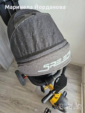 Триколка Lorelli - Speedy, Yellow & Black + дъждобран, снимка 2 - Детски велосипеди, триколки и коли - 52291646