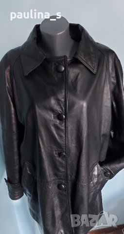 Палто с хастар от естествена кожа "Vera Pelle" / голям размер , снимка 3 - Палта, манта - 43621932