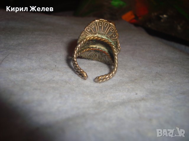 СТАР РЕТРО АРТ ДЕКО ПОСРЕБРЕН ПРЪСТЕН РЪЧНА МАЙСТОРКА ИЗРАБОТКА с ГНЕЗДО за ВГРАЖДАНЕ на КАМЪК 14938, снимка 8 - Антикварни и старинни предмети - 37513129