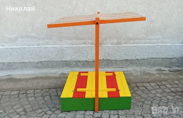 Детски пясъчник със сенник и сгъваеми скамейки и покрив пясъчници за деца с покривало пейка скамейка, снимка 2 - Пластелини, моделини и пясъци - 49184525