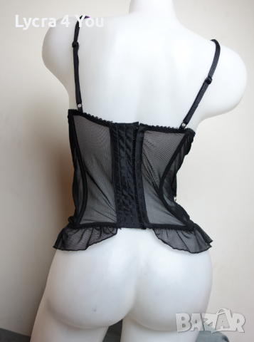 Okay 75B размер корсет в енимал принт и черен тюл, снимка 4 - Корсети, бюстиета, топове - 36556355