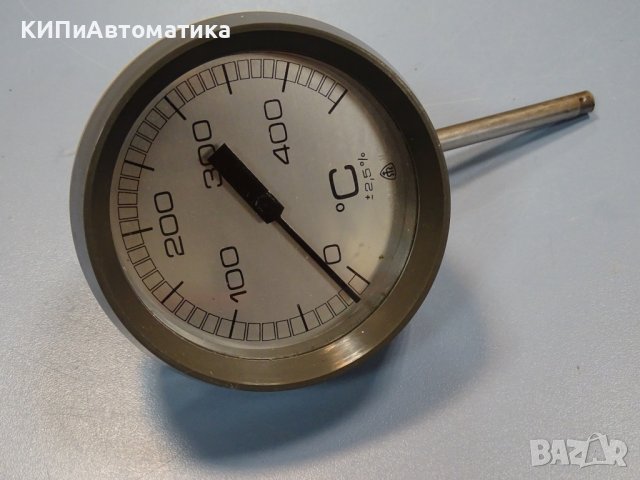 биметален термометър DTU N2 ф100mm, 0/+400°C, L-100mm