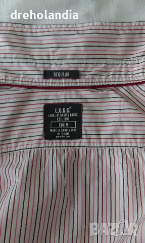 Мъжка раирана риза H&M - M / L, снимка 3 - Ризи - 48932765