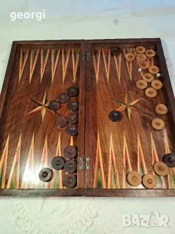 табла за игра ръчна изработка от масивно дърво   24/3, снимка 5 - Антикварни и старинни предмети - 49418344