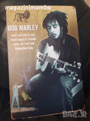 Bob Marley-Redemption Song-метална табела(плакет), снимка 2 - Китари - 43942092
