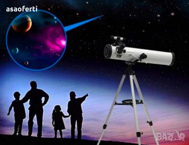Астрономически телескоп 76700 със 175Х увеличение, триножник, 1,25“ и 10 мм окуляр за смартфон, снимка 2 - Камери - 35407392