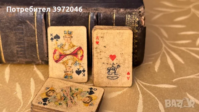 Антикварно мини тесте карти /1880-1920/, снимка 2 - Антикварни и старинни предмети - 49571278