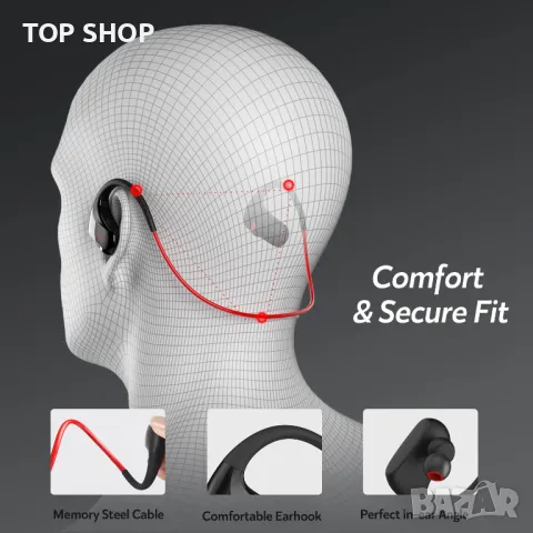 Водоустойчиви Спортни Безжични Слушалки, DACOM Athlete Neckband Handsfree Bluetooth, снимка 4 - Bluetooth слушалки - 48107773