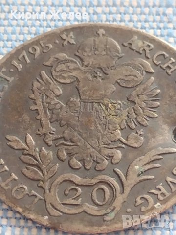 Сребърна монета 20 кройцера 1795г. Франц втори Будапеща Австрия 18705, снимка 7 - Нумизматика и бонистика - 42944181