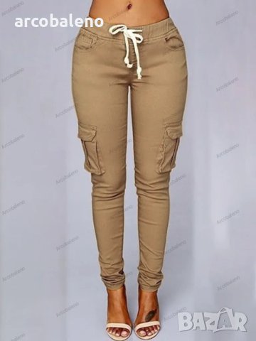 Ежедневни дамски карго панталони с  много джобове, 6цвята - 023 , снимка 8 - Панталони - 42952583