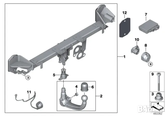 Уплътнителна тапа за Теглич BMW X3, снимка 6 - Аксесоари и консумативи - 50339712