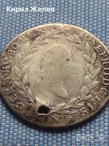 Сребърна монета 20 кройцера 1787г. Йозеф втори Кремниц Свещена Римска Империя 12232, снимка 2 - Нумизматика и бонистика - 42968210