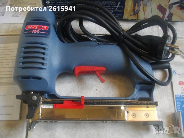 НОВ Ел.Такер Професионален ESCO 100-Скоби 8-20мм/Пирони 16-20мм-Пълен Комплект-Made in ITALY, снимка 6 - Други инструменти - 40706790