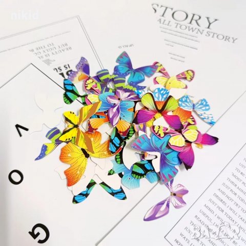 50 бр топери  PVC пеперуди пеперудки украса декорация мъфини  парти торта и др., снимка 4 - Други - 15167501