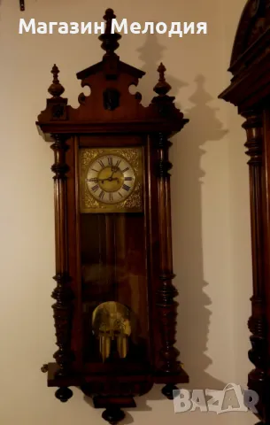 Немски античен стенен часовник с топузи Gustav Becker от 1890г. Напълно автентичен, много рядък часо, снимка 3 - Стенни часовници - 49369281