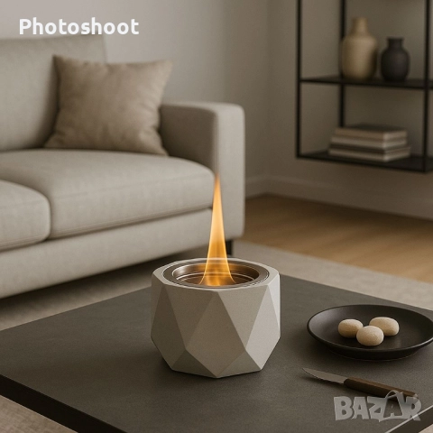 Декоративно био-огнище от цимент и метал / биокамина – модерен акцент за дома , снимка 3 - Декорация за дома - 51955498