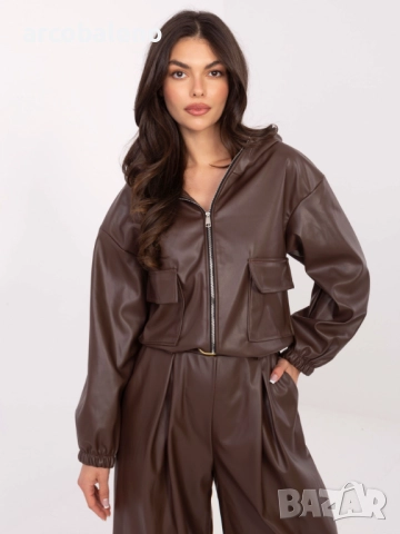 Късо дамско яке от еко кожа, 5цвята , снимка 3 - Якета - 52132094