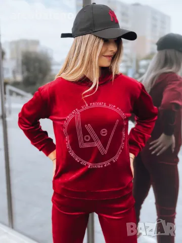 Дамски кадифен комплект от две части VIP PRIVATE, 5цвята , снимка 7 - Комплекти - 47405041