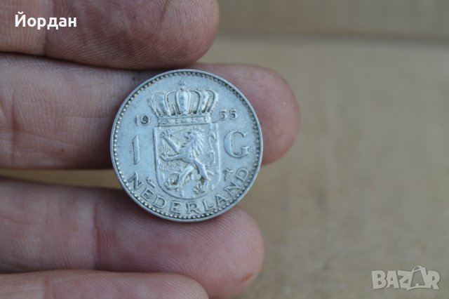 Монета Холандия 1955г, снимка 5 - Нумизматика и бонистика - 37381469