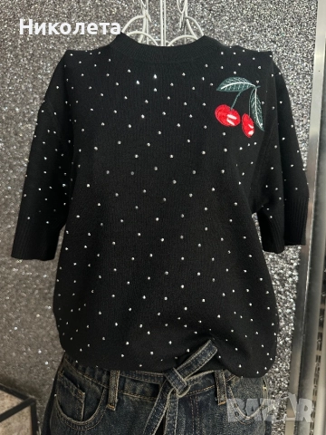 Блуза фино плетиво 4 цвята, снимка 3 - Блузи с дълъг ръкав и пуловери - 51605755