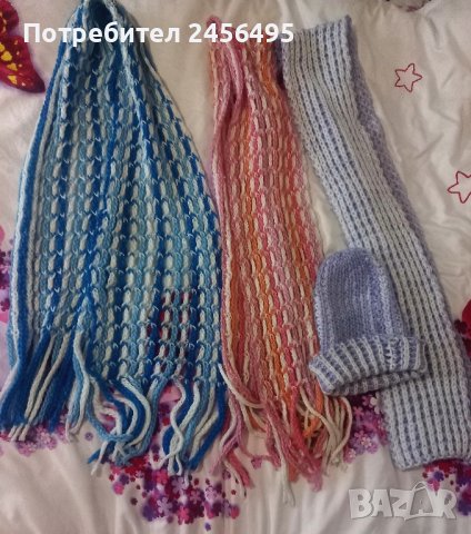 3бр. Плетени шалове +шапка. Нови., снимка 1 - Шалове - 43968637
