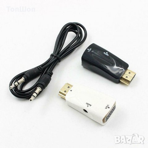 HDMI to VGA Адаптер, снимка 5 - Кабели и адаптери - 32731378
