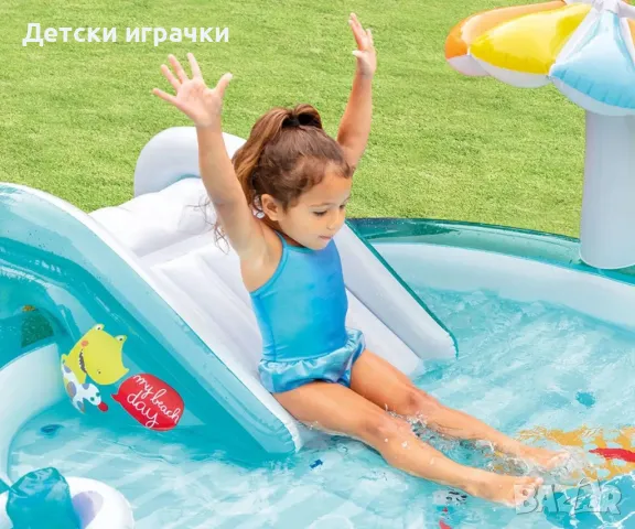 Надуваем център Gator Play Intex, 201х170x84см, водна пързалка, PVC, зелен, снимка 3 - Надуваеми играчки - 49925881