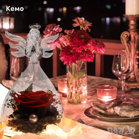 Ангелска стъкленица с вечна роза, снимка 6 - Други - 39631329